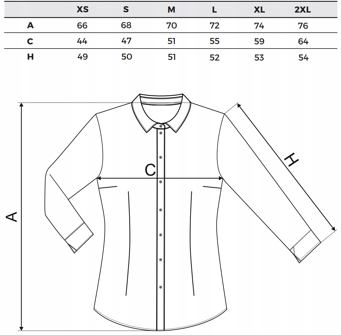 MALFINI STYLE 218 ELEGANCKA WYJŚCIOWA koszula damska rękaw 3/4 XXL Kolekcja Malfini