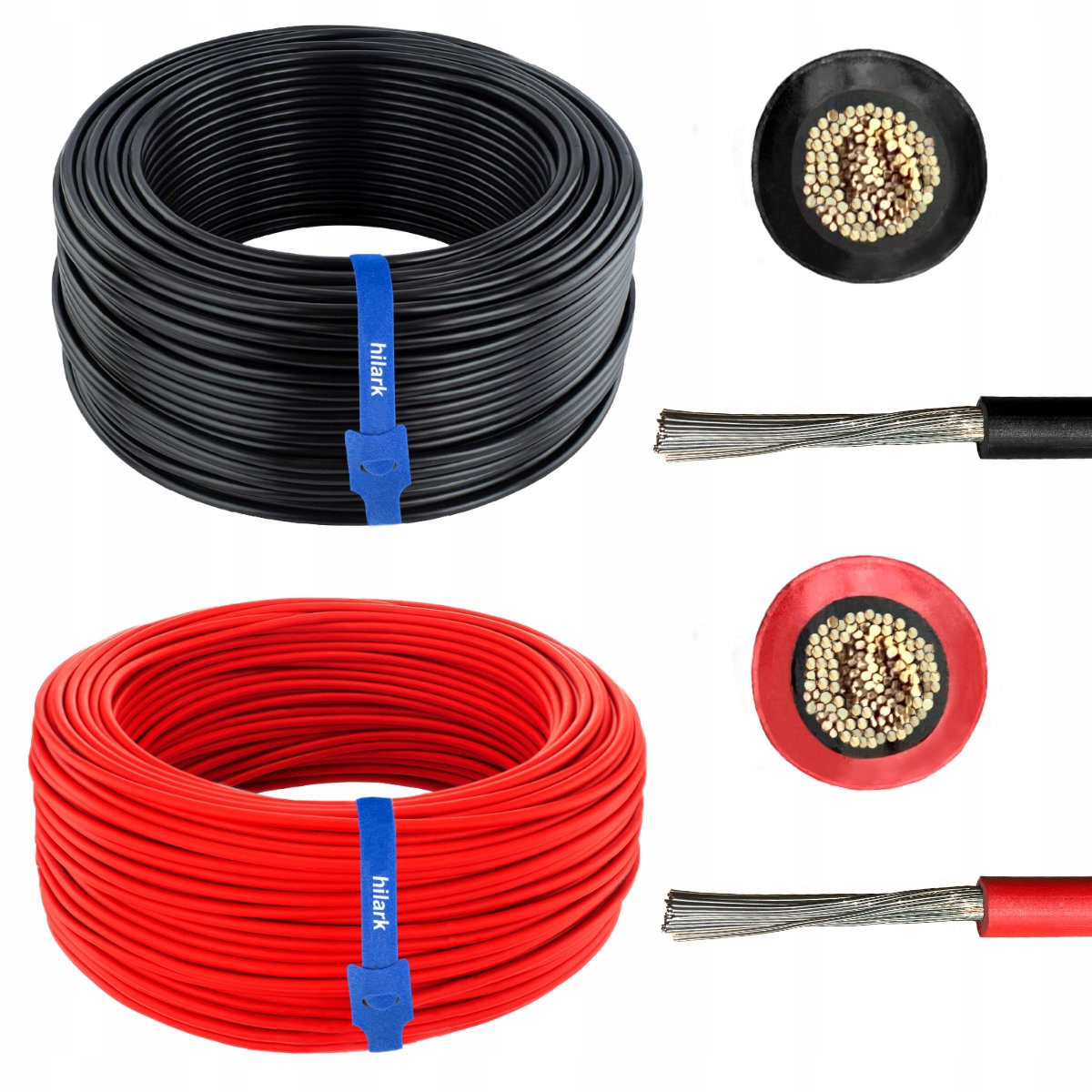 Solárne fotovoltaické káble 1x4 sada čierna červená 2x75 m