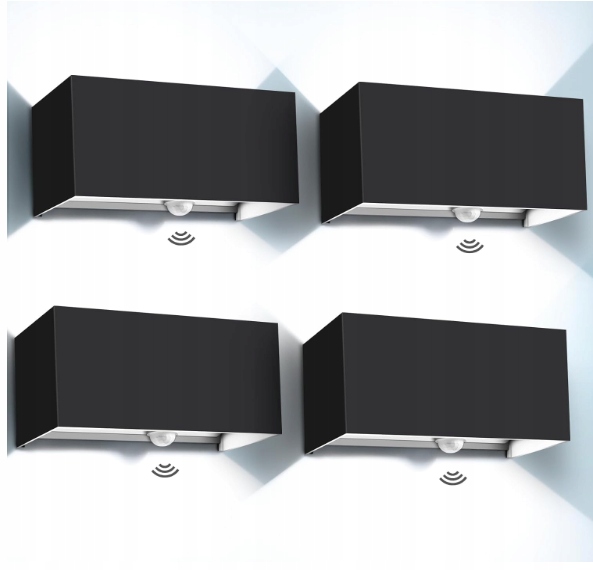 4 x Nástenné svietidlo čierne, OS862D Kingwen Led 20 W