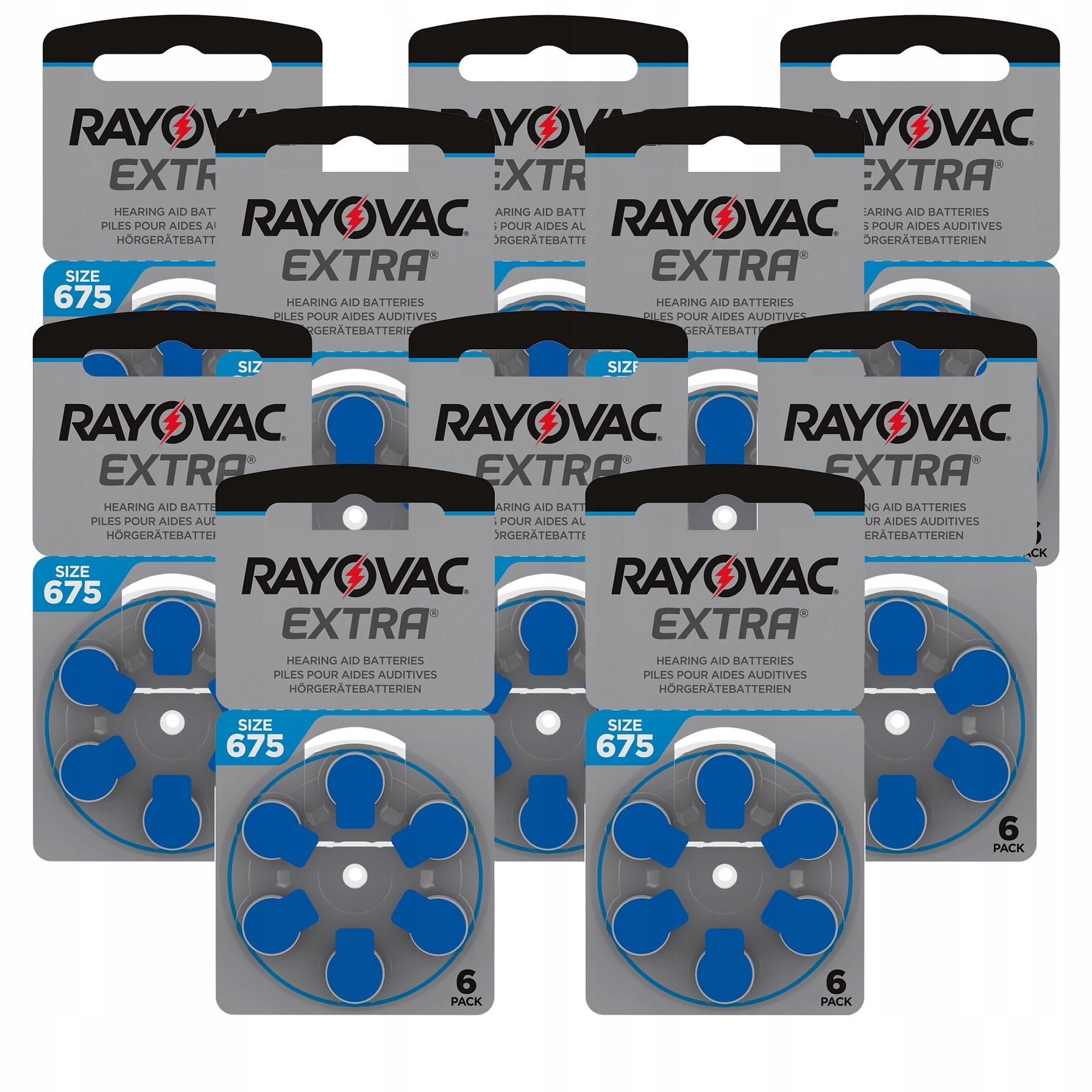 

60x Baterie Słuchowe Rayovac 675 Mf PR44 ZincAir