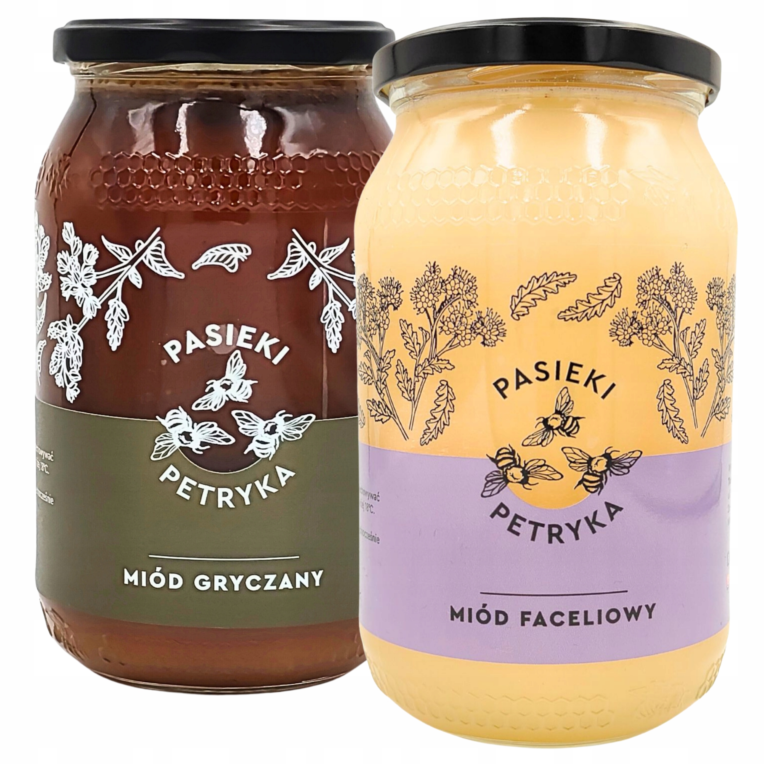 Miód faceliowy gryczany 1,2 kg duże słoiki Pasieki Petryka