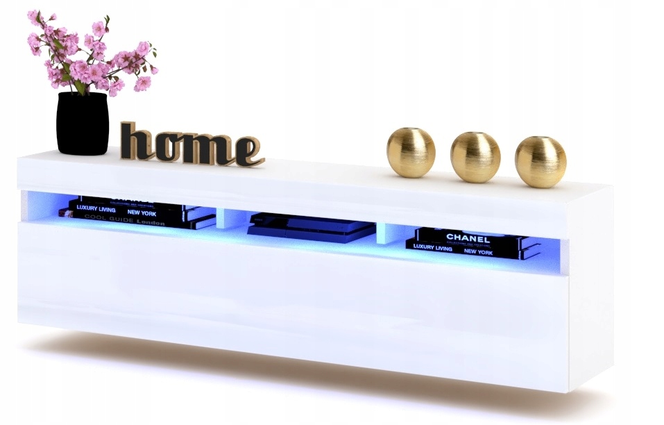 RTV Play шкаф белый блеск подвесной светодиодный 140