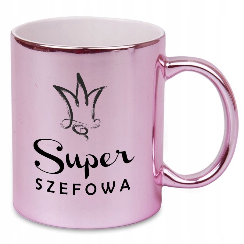

Piękny błyszczący Różowy Kubek Szefowa *1