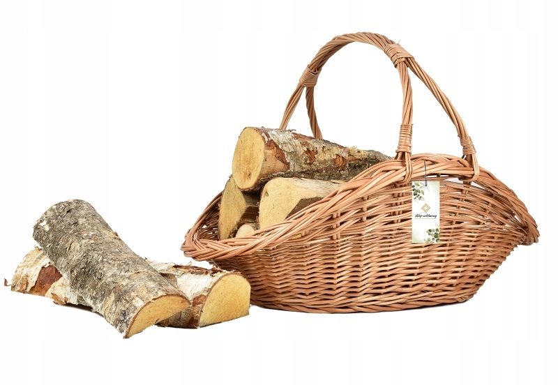 Polský krbový koš na palivové dřevo do krbu Proutěný stojan 70 cm