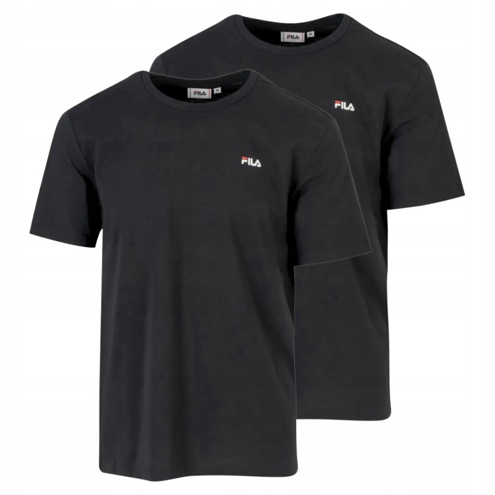 Zestaw Koszulka męska Fila Czarna 2PACK logo bawełniana komplet r. L