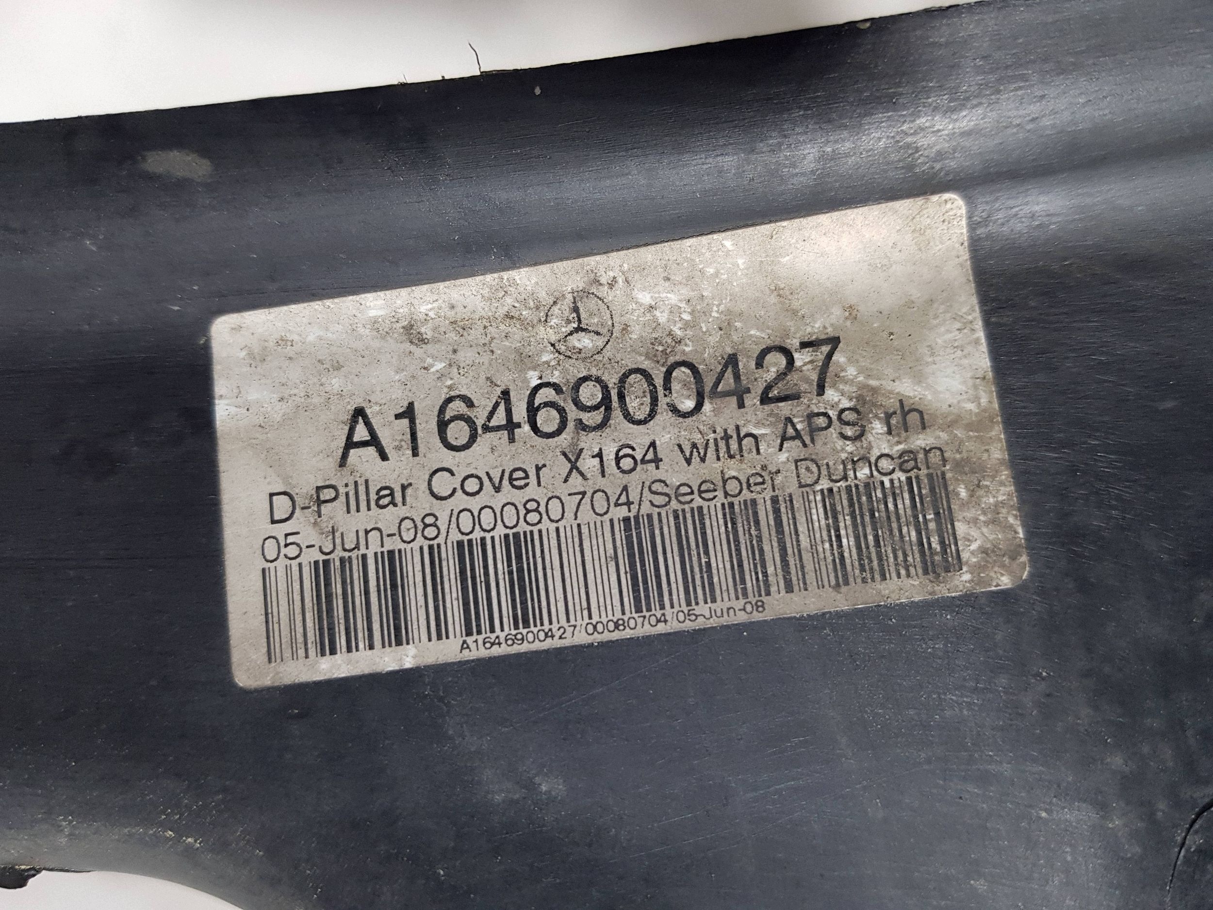 gasket sensor cover moulding bonnet boot MERCEDES GL X164 right