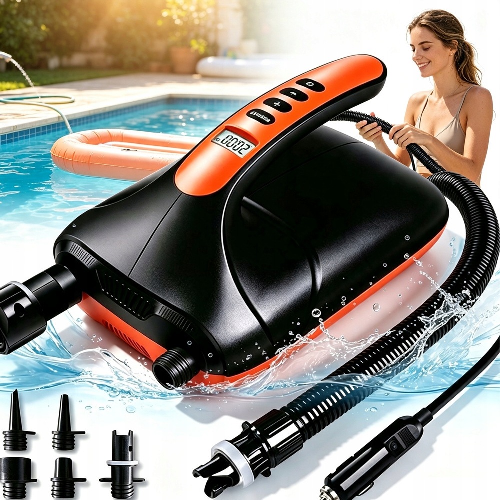 Elektrická Pumpa 12V 20PSI Pro Ponton Kajaku Sup, Dvoustupňová, Digitální