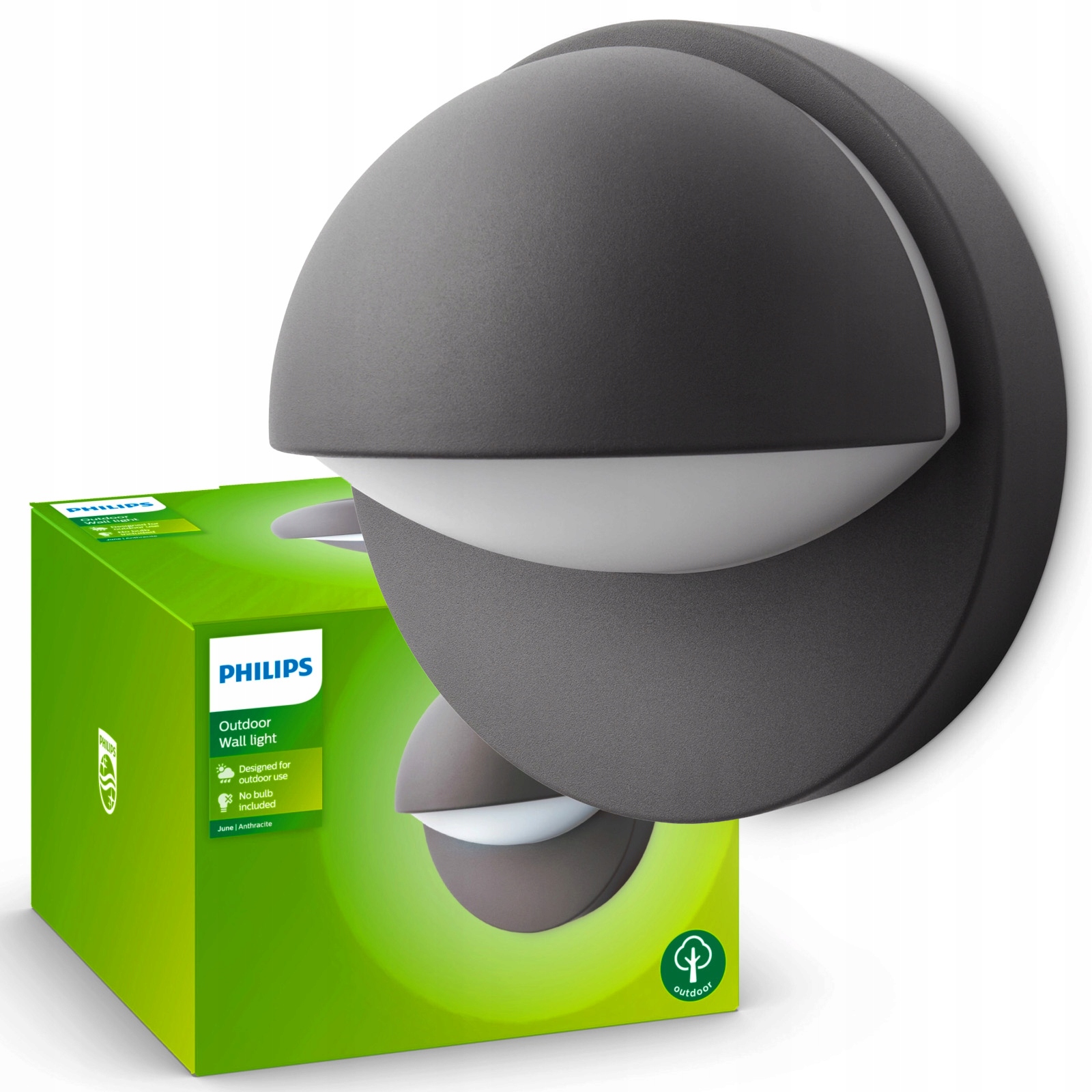 Led záhradná lampa Fasádna nástenná June E27 IP44 okrúhla Philips