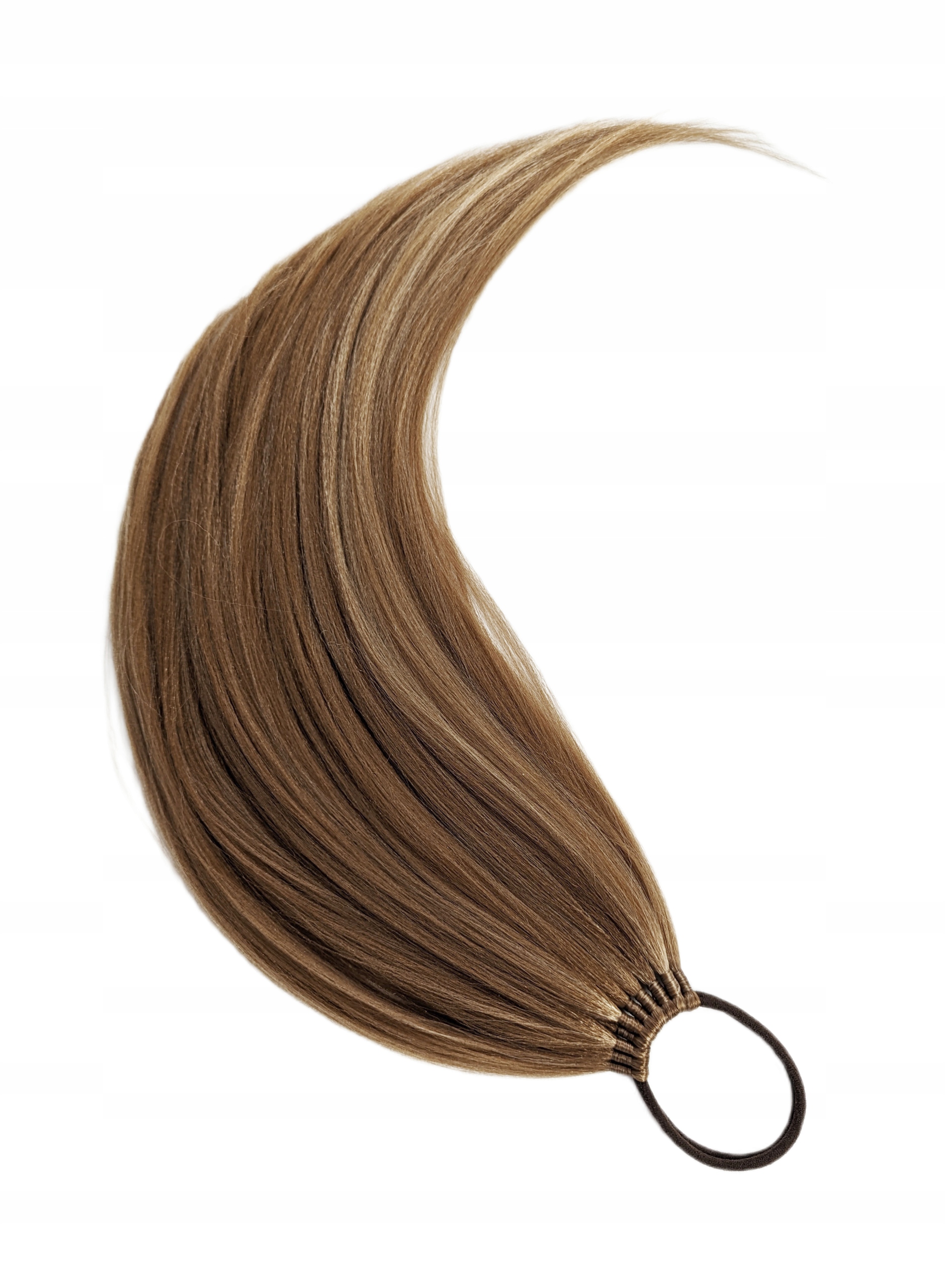 Připínací poník na gumičce, Příčesek, hnědý melír, Karamelová Dívka, 70 cm