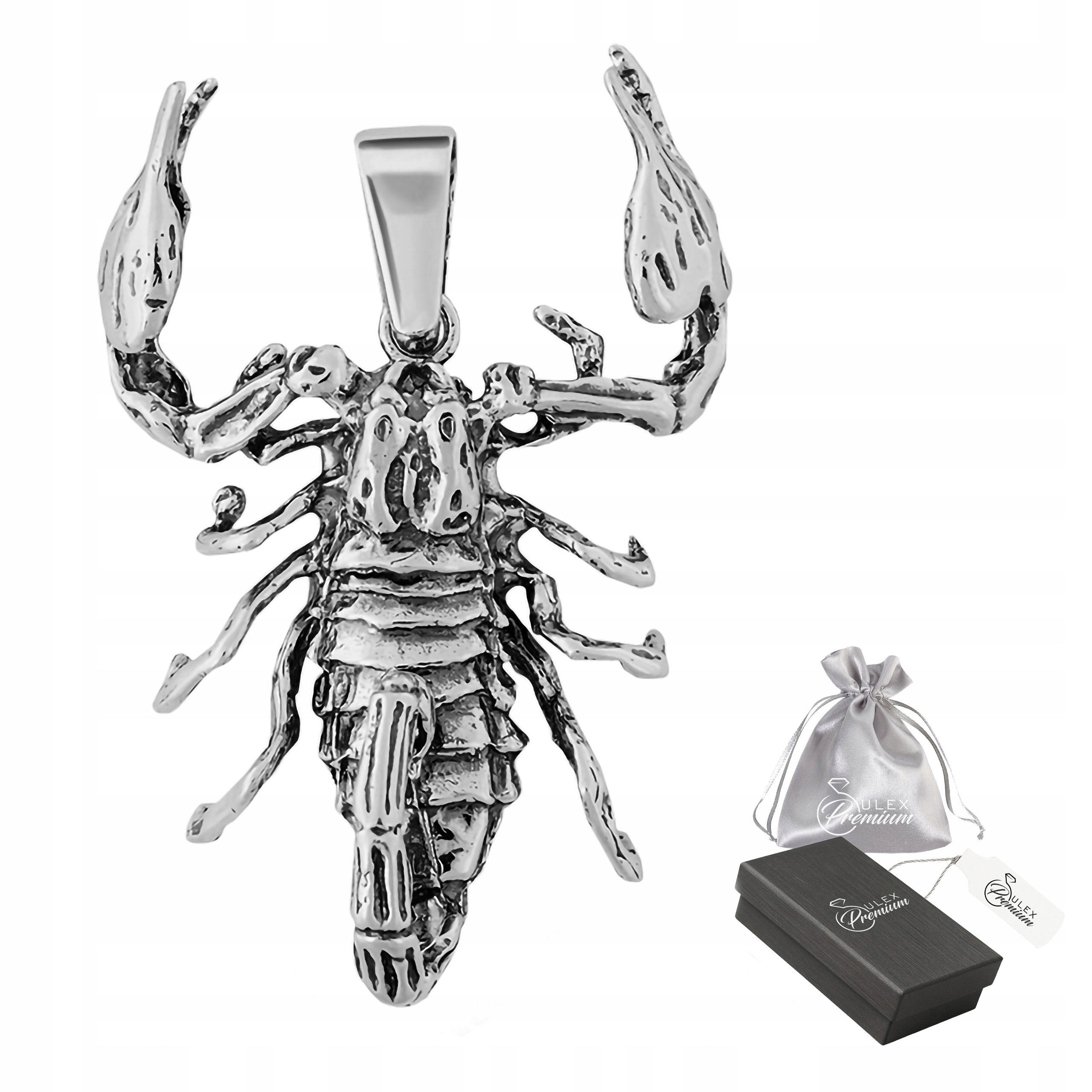 Stříbrný přívěsek 925 Elegantní Přívěsek Oxidovaný Velký Štír Pro Ni