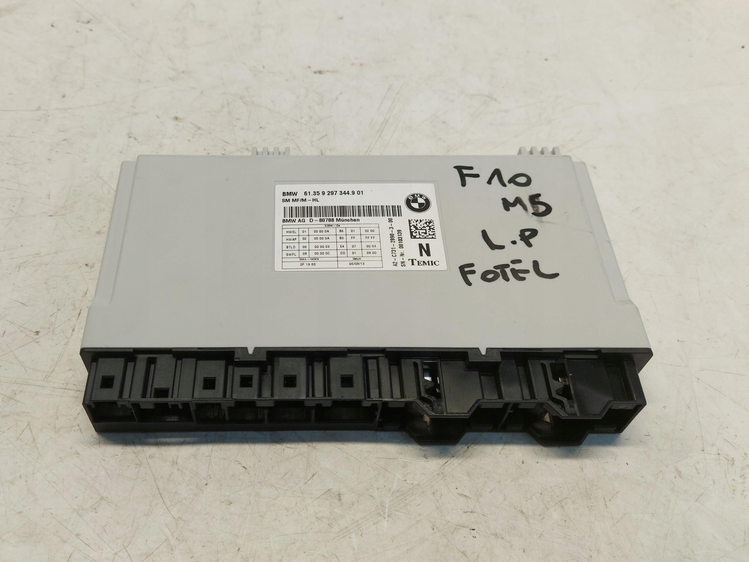 BMW F10 M5 M6 module control unit seat left front 9297344.9