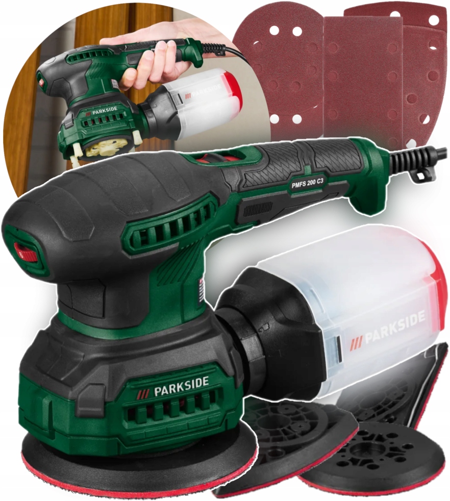 Parkside Szlifierka Wielofunkcyjna 3 w 1 Pmfs 200 C3, 200 W Akcesoria
