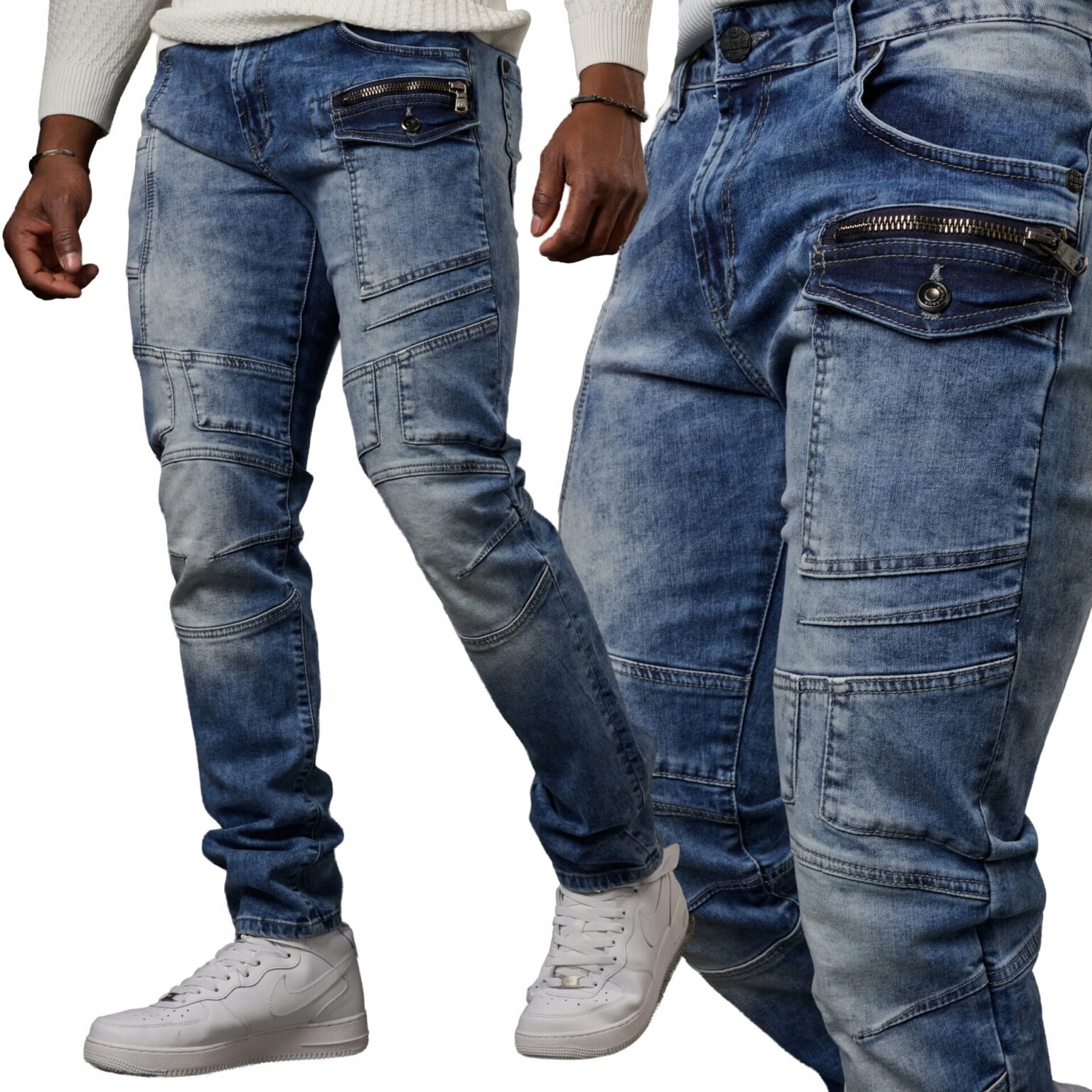 Džíny Pánské kalhoty Cipo Baxx Elastický materiál Zúžené 36/34