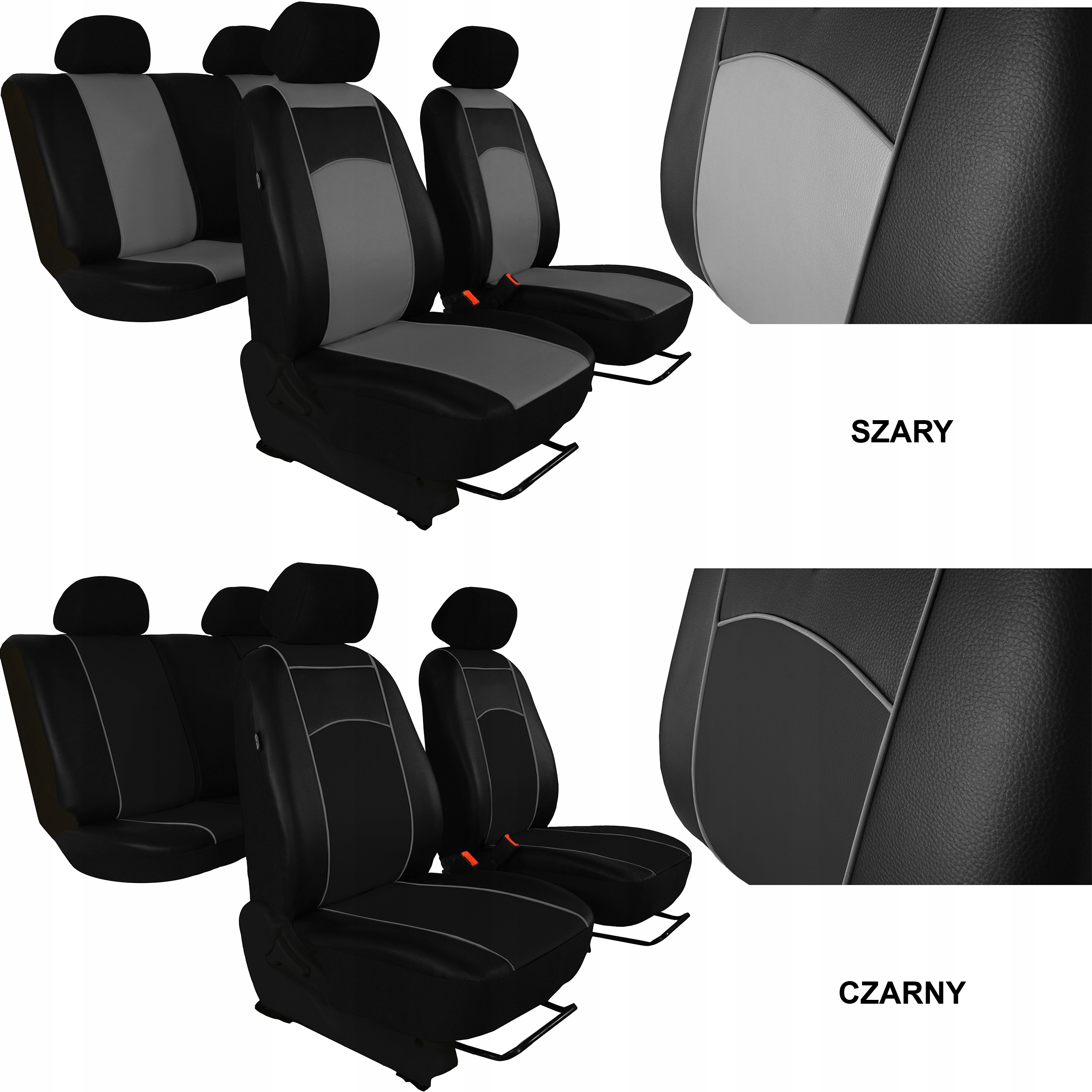 SKÓRZANE POKROWCE MIAROWE do RENAULT KOLEOS 1 Materiał skóra sztuczna