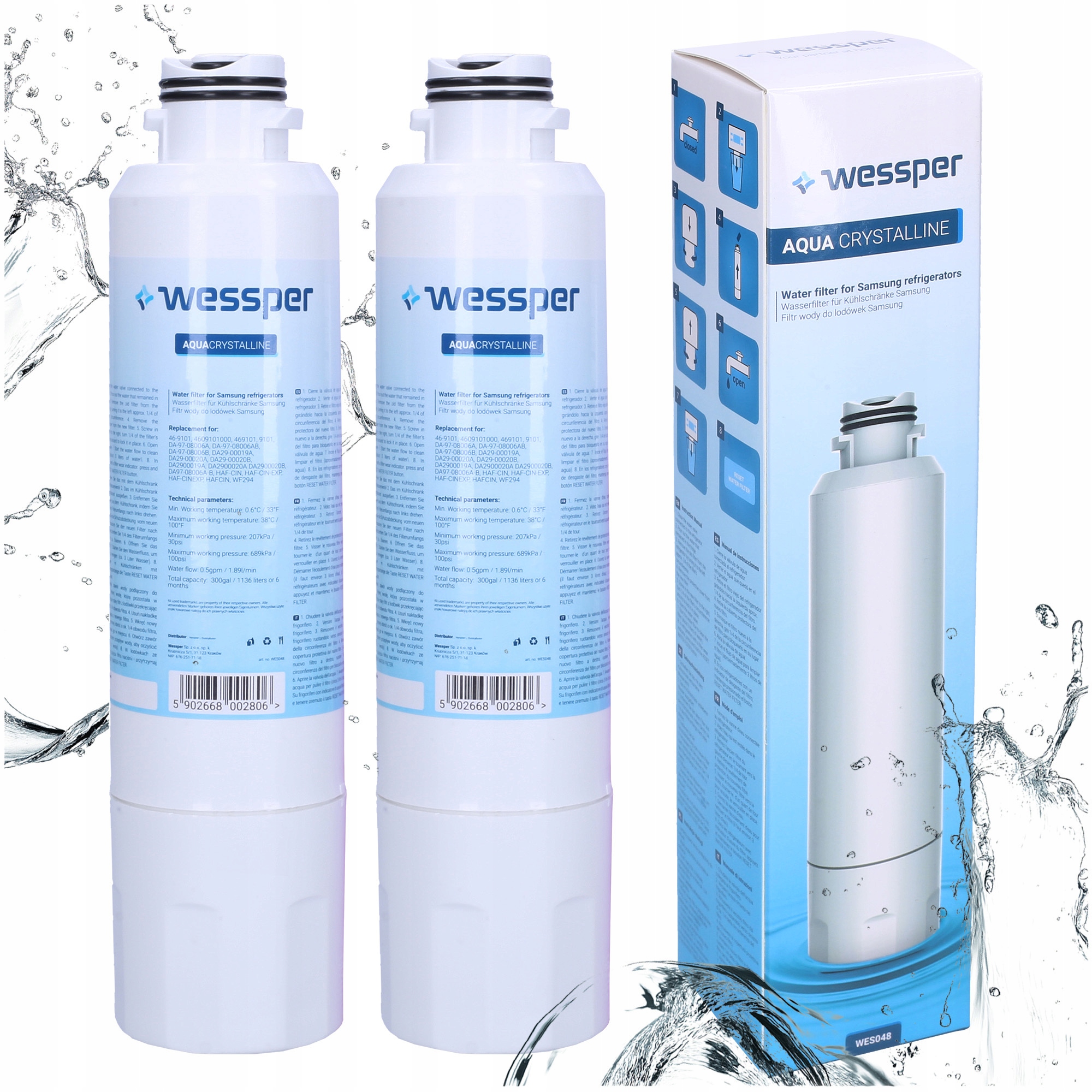 2x Filtr Wody do lodówki Samsung zamiennik DA29-00020B