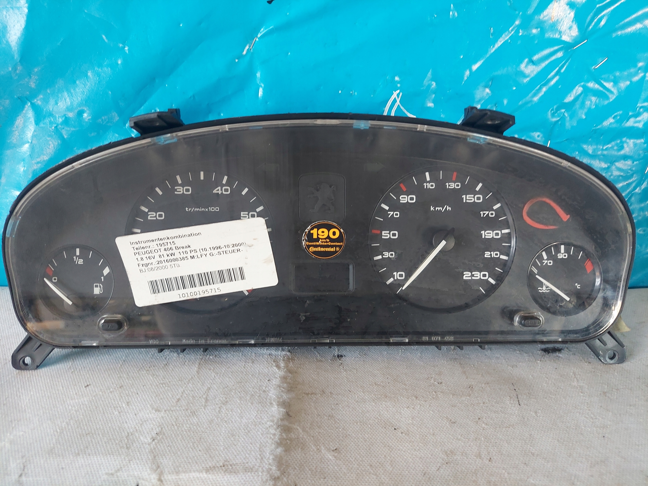 dials clock PEUGEOT 406 1.8 16V 9630372480