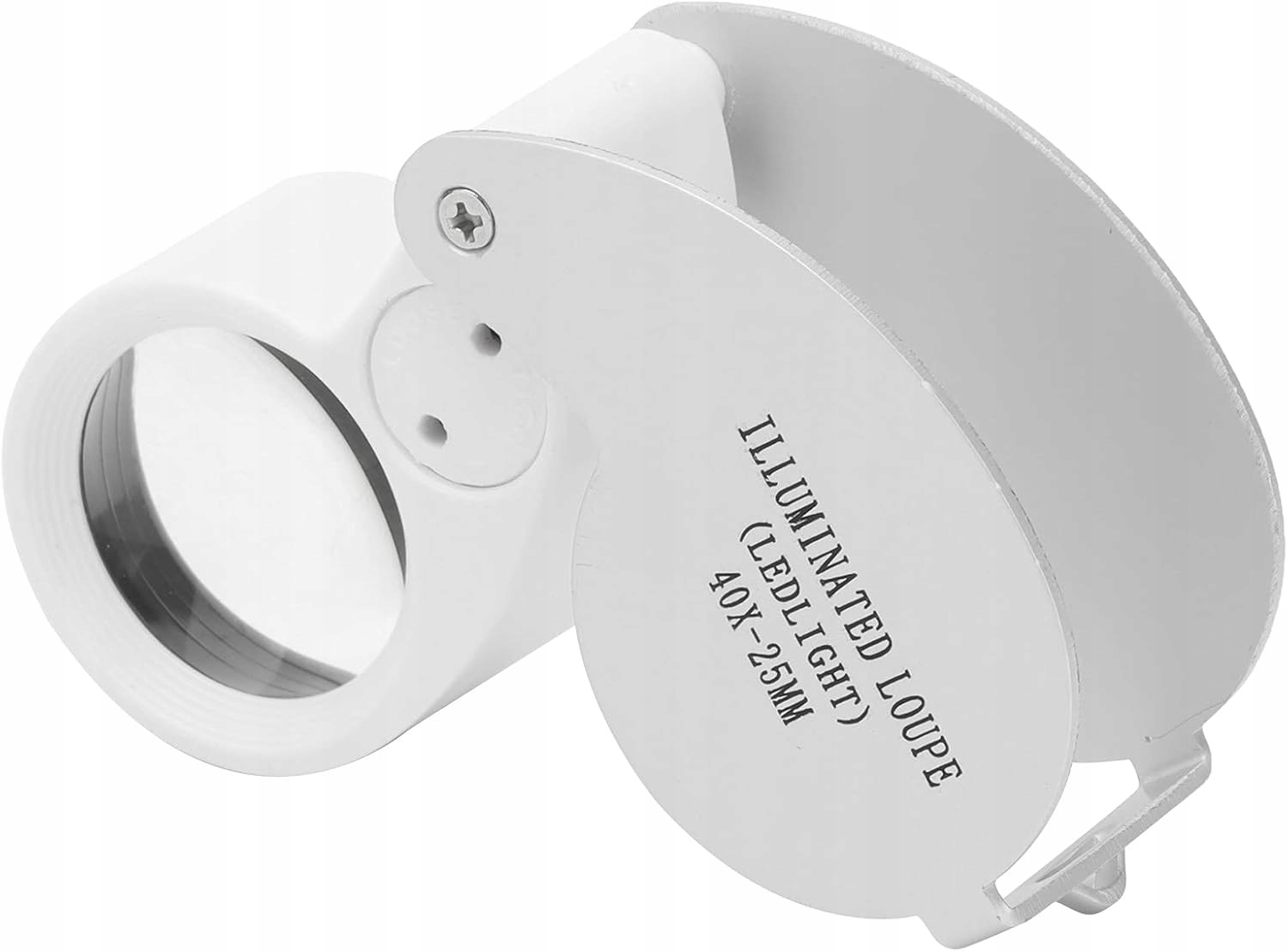 Lupa jubilerska numizmatyczna podświetlana LED kieszonkowa 40x powiększenie