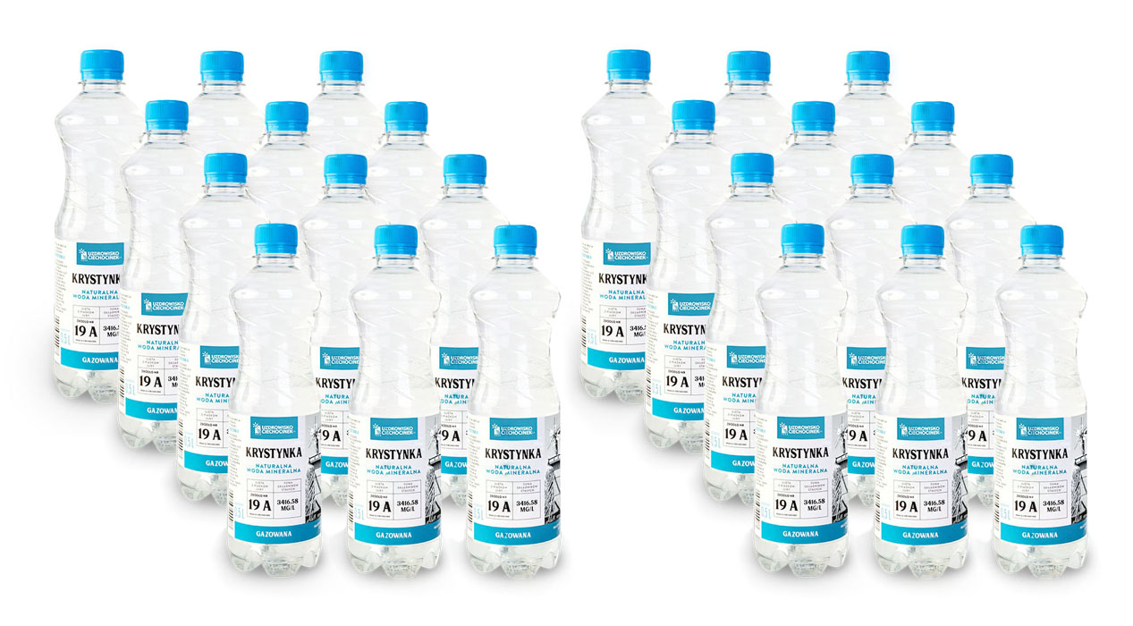 24 butelki x 0,5l Uzdrowisko Ciechocinek Woda Mineralna Krystynka