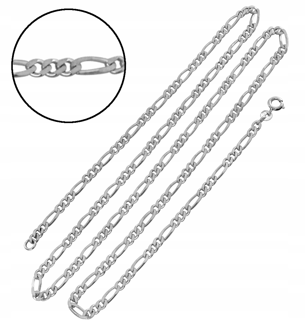 Stříbrný Řetízek Figaro 70 CM Stříbro Ryzosti 925 Dlouhý Pánský