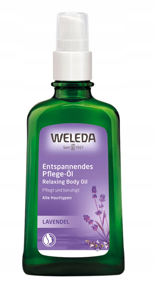 Weleda – Relaxační levandulový olej – Skleněná lahvička s pumpičkou 100 ml