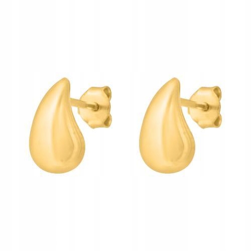 Náušnice zlaté 585 slzy. Prasklé, prázdné, s plochou spodní stranou jako dárek 14k