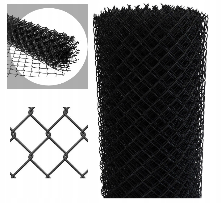 SIATKA ogrodzeniowa POWLEKANA CZARNA 1,2m wys 10m