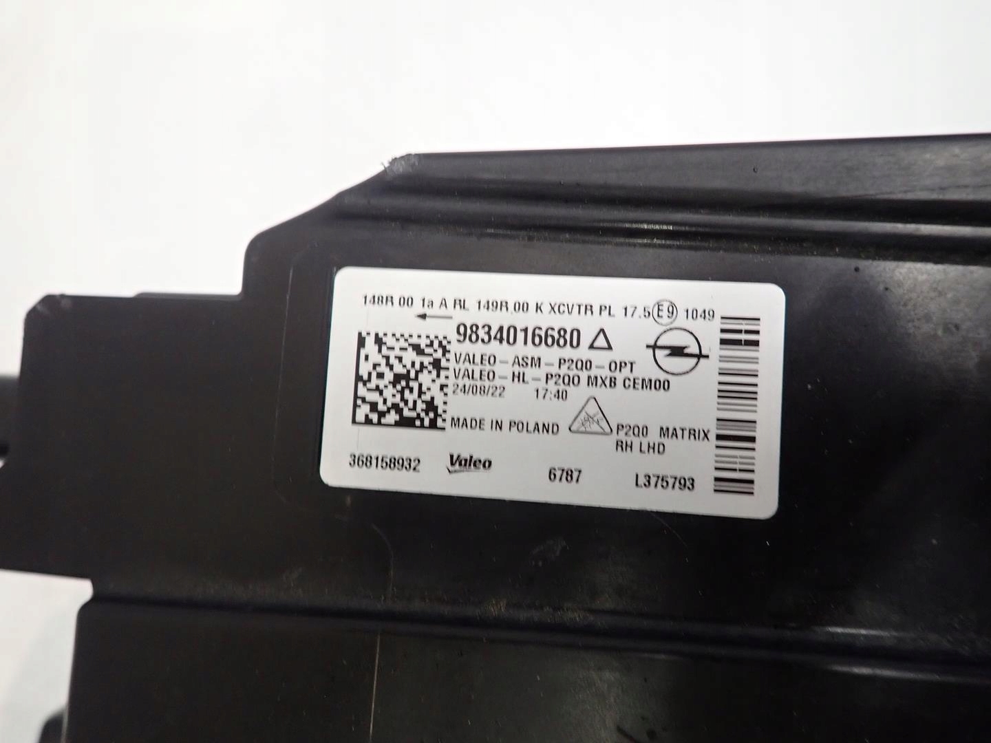 light front front right OPEL MOKKA B II 2020- FULL LED 9834016680