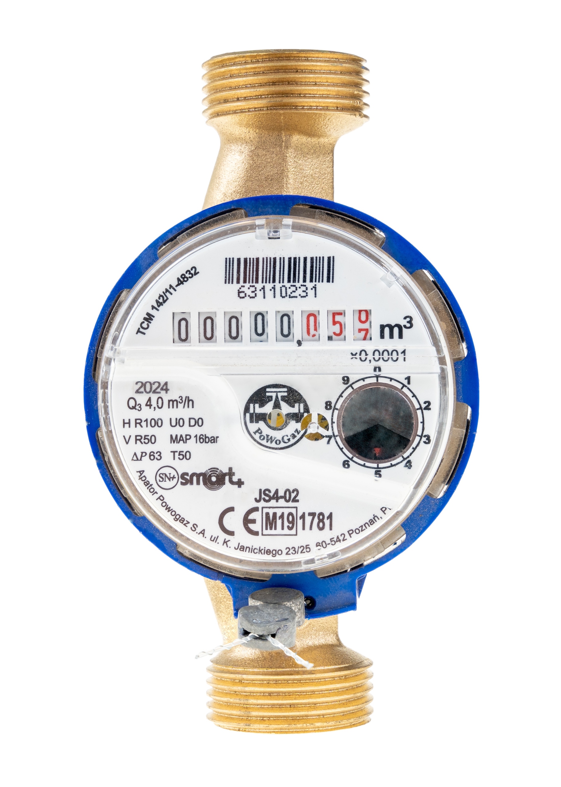 Wodomierz licznik do zimnej wody 3/4" Apator 4,0m3 LEGAL 2029