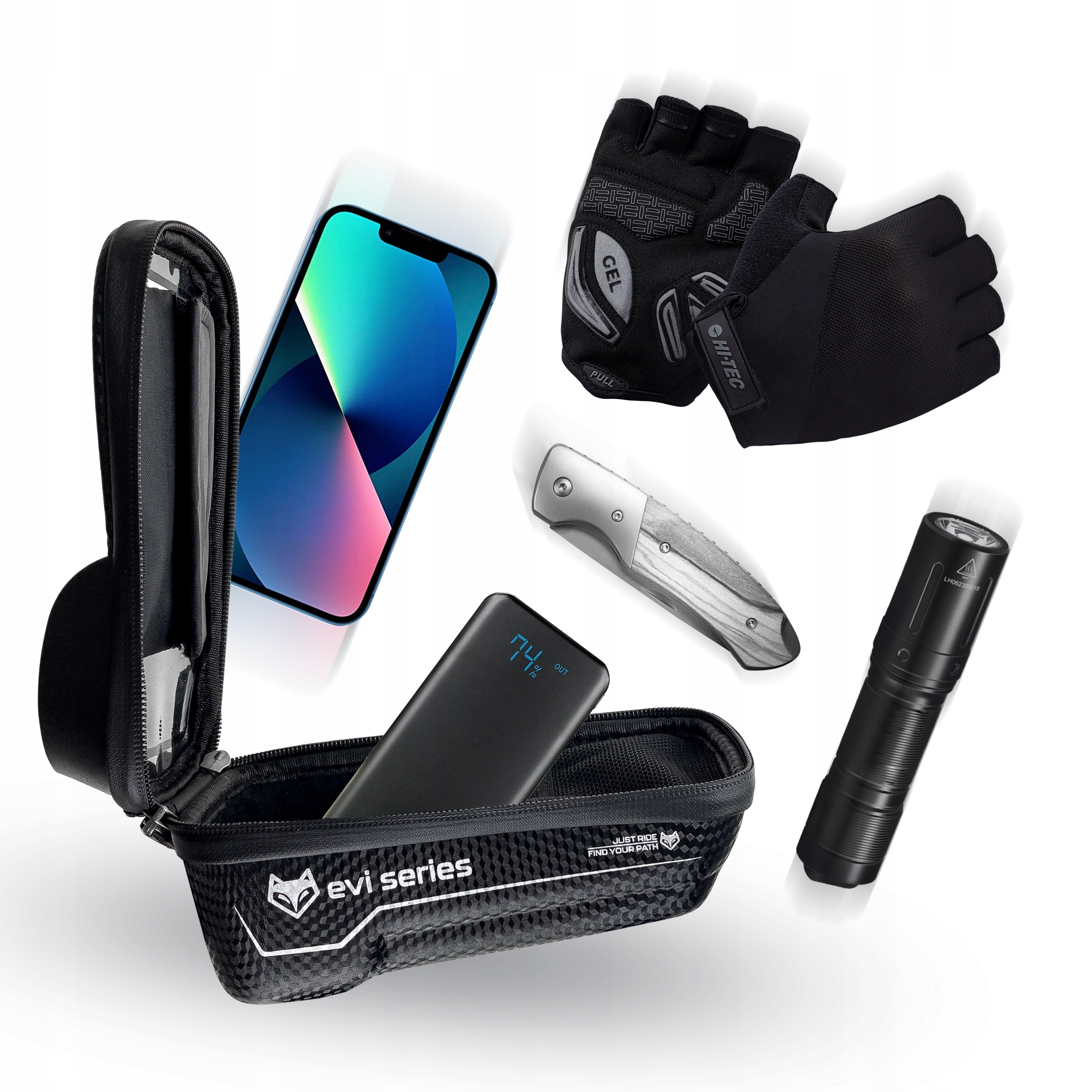 Torba ROWEROWA, uchwyt na telefon SAKWA WODOODPORNA na rower PREMIUM M Marka Evi series