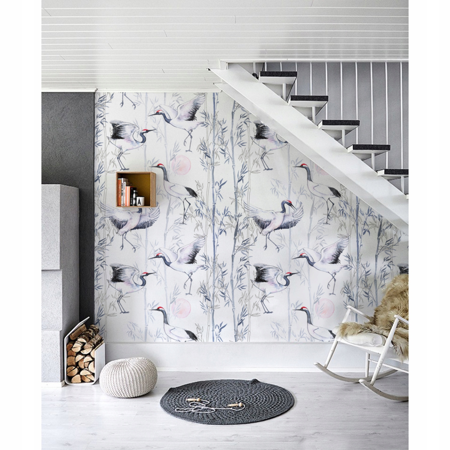 

Fototapeta do salonu Akwarelowe żurawie 208x146 cm