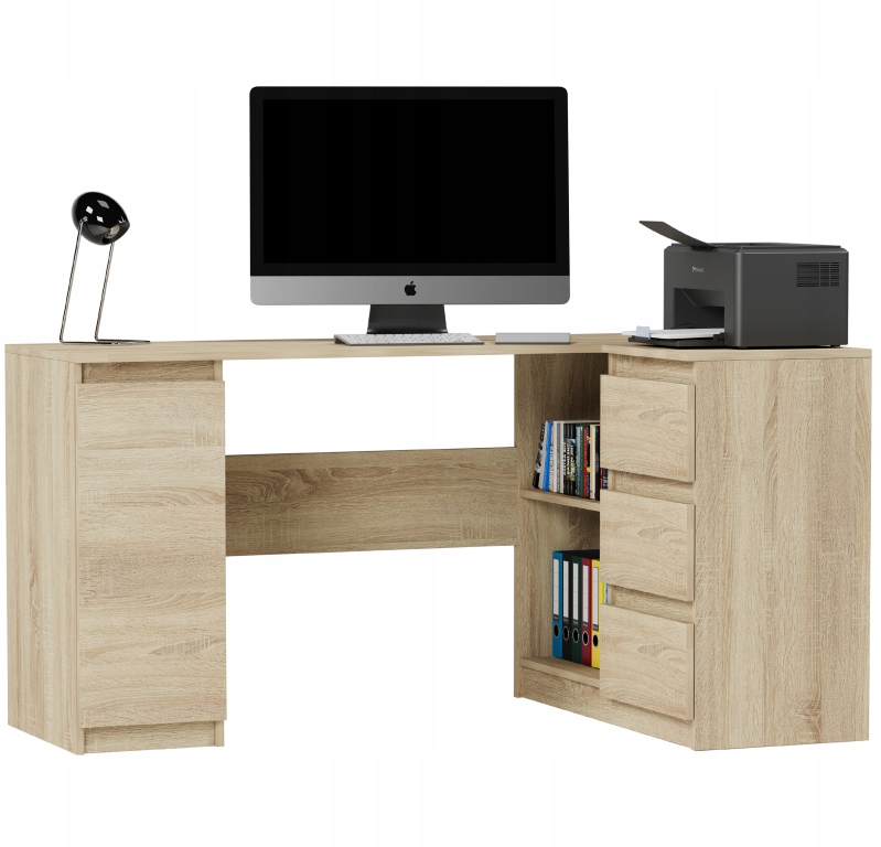 Meble Biurko narożne komputer 3sz 124cm sonomaN12