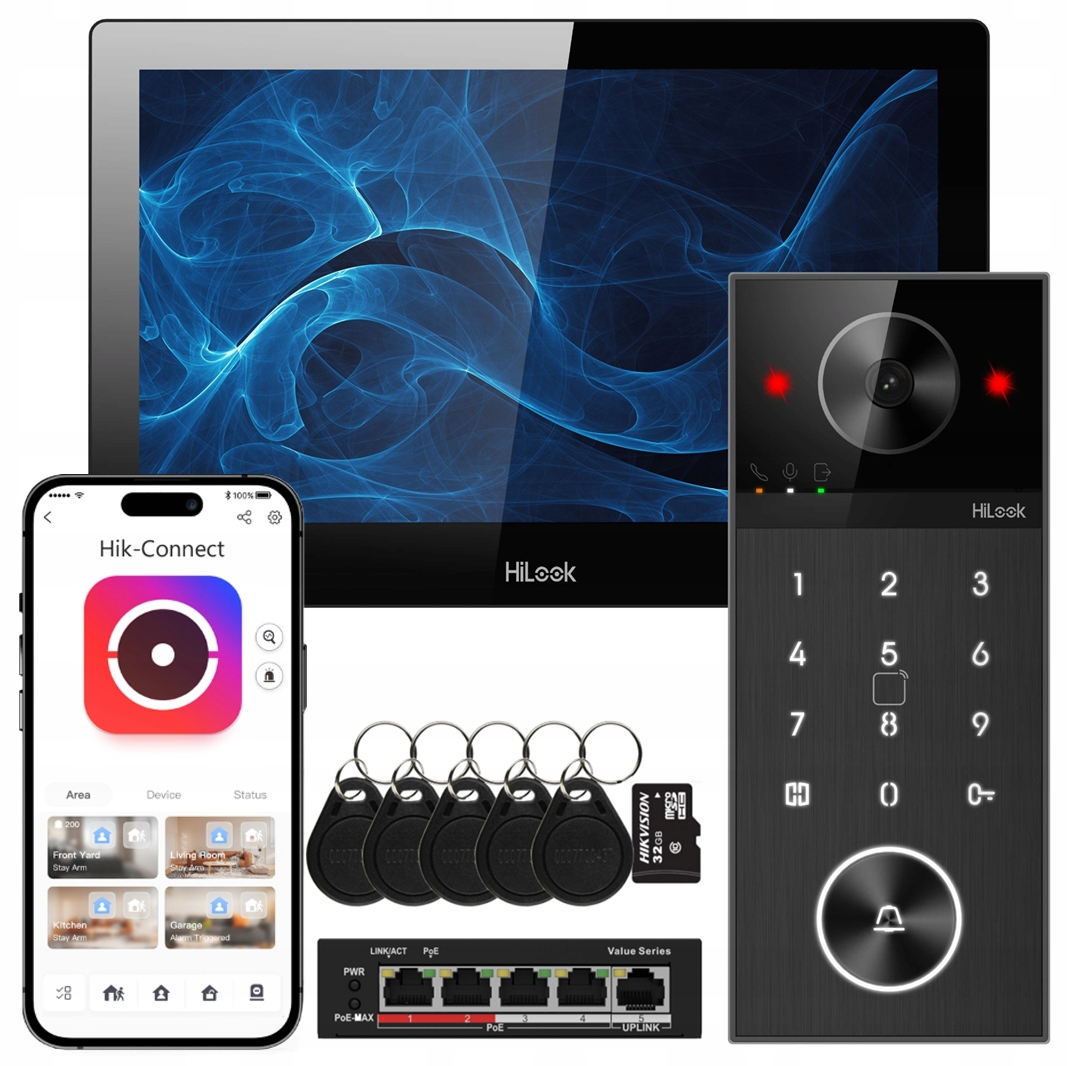 Videovrátnik Ip WiFi P-vis-pro-k Hilook Hikvision Brána Kód Kľúčenky