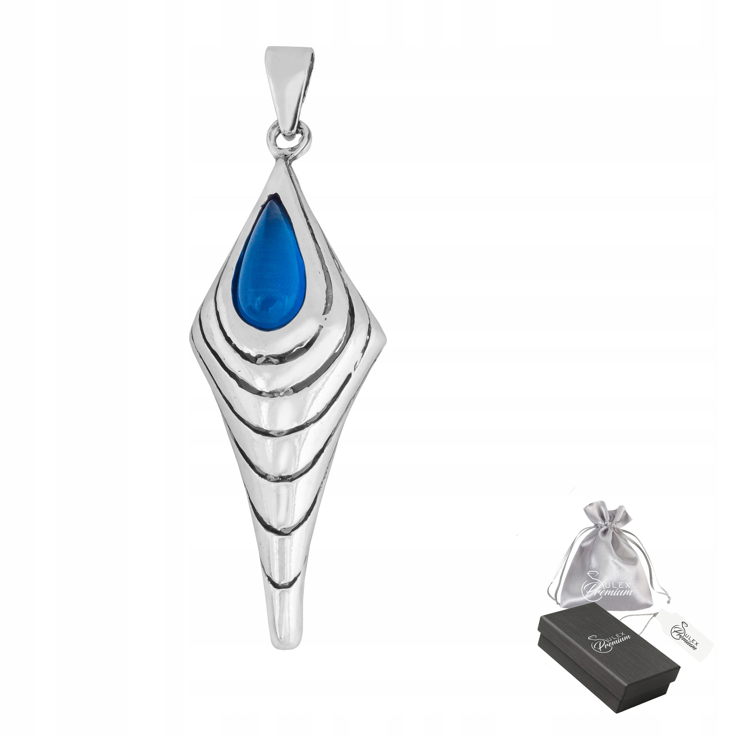 Přívěsek stříbro ryzost 925 Elegantní přívěsek s kamenem v barvě kobaltu