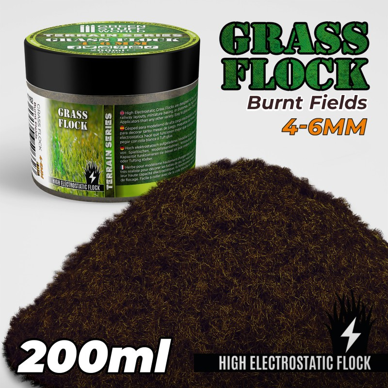 Static Grass Flock 4-6mm Burnt Fields 200 ml