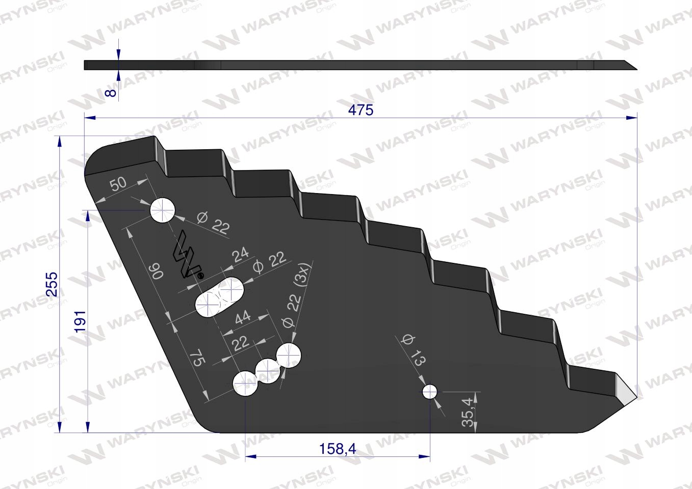 Nóż paszowozu zastosowanie Mayer Waryński EAN (GTIN) 5902287212389