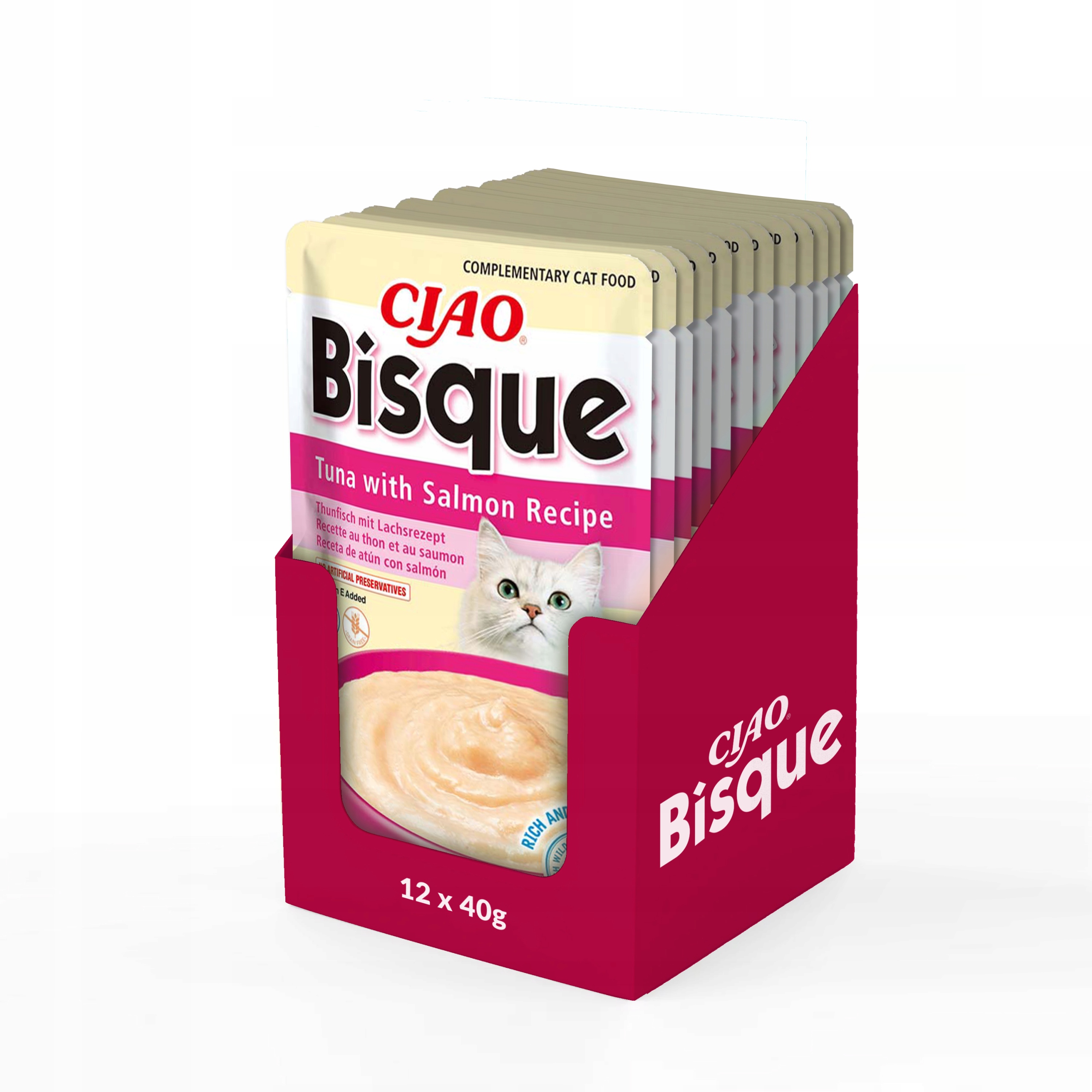 Levně Inaba Ciao Bisque hustá krémová polévka s tuňákem a lososem 40g Krmivo Pro Kočky