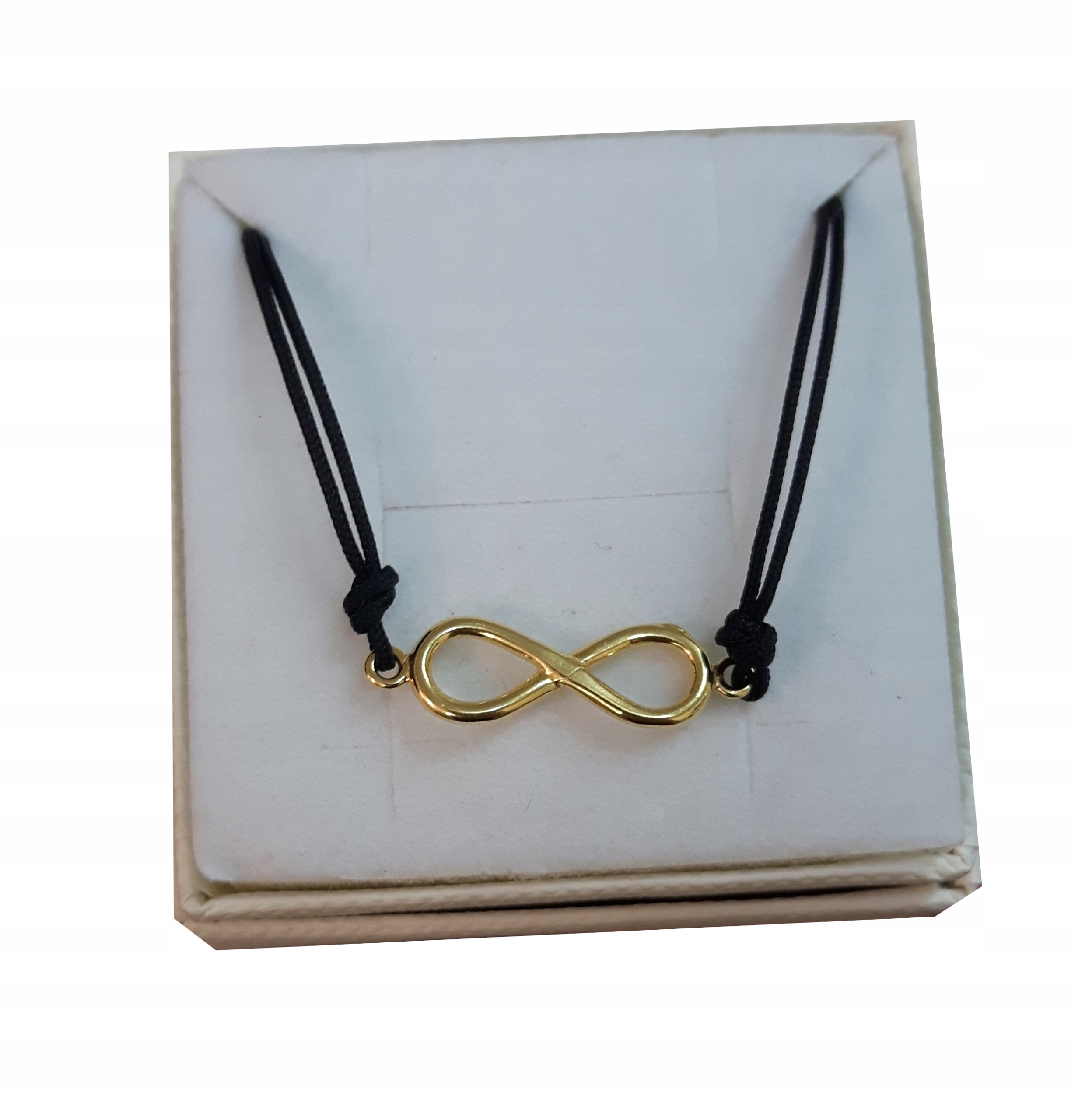 

Złota bransoletka sznurkowa Infinity Srebro 925