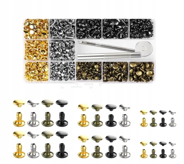 400 ks Nýtů Kovové Knoflíky Na Kožené Oblečení Bot
