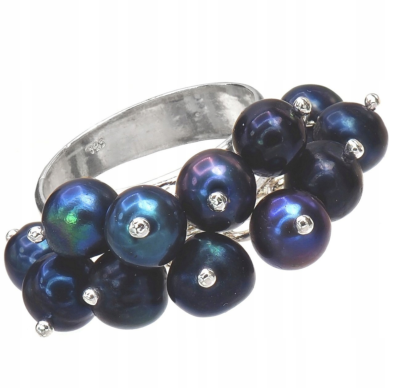 Stříbro Prstýnek s pravými perlami a pávem R10-22