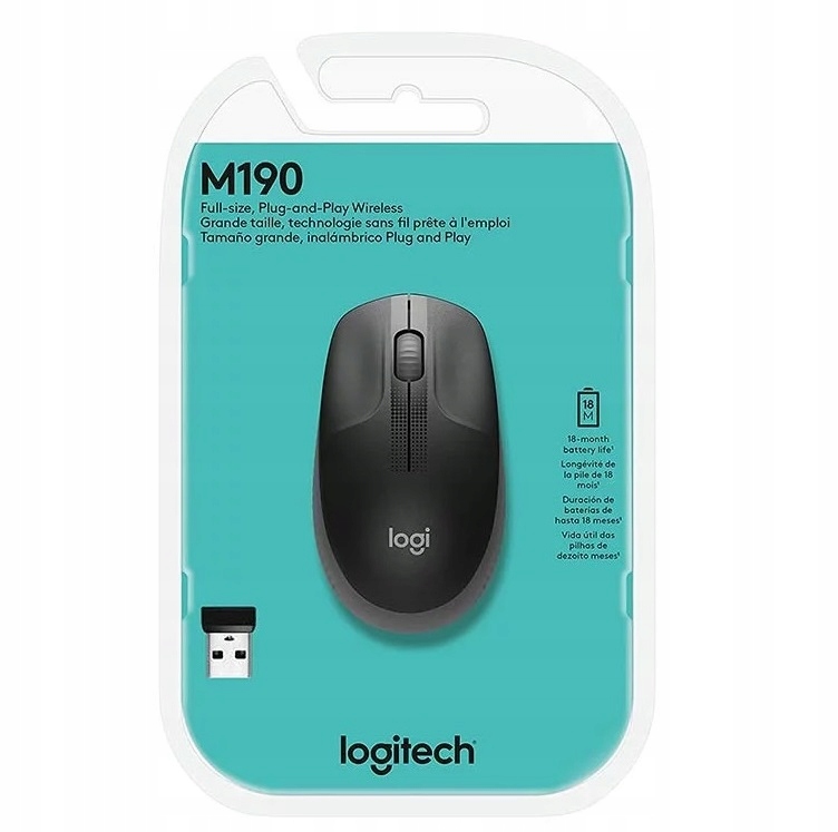 

Mysz bezprzewodowa Logitech M190 sensor optyczny