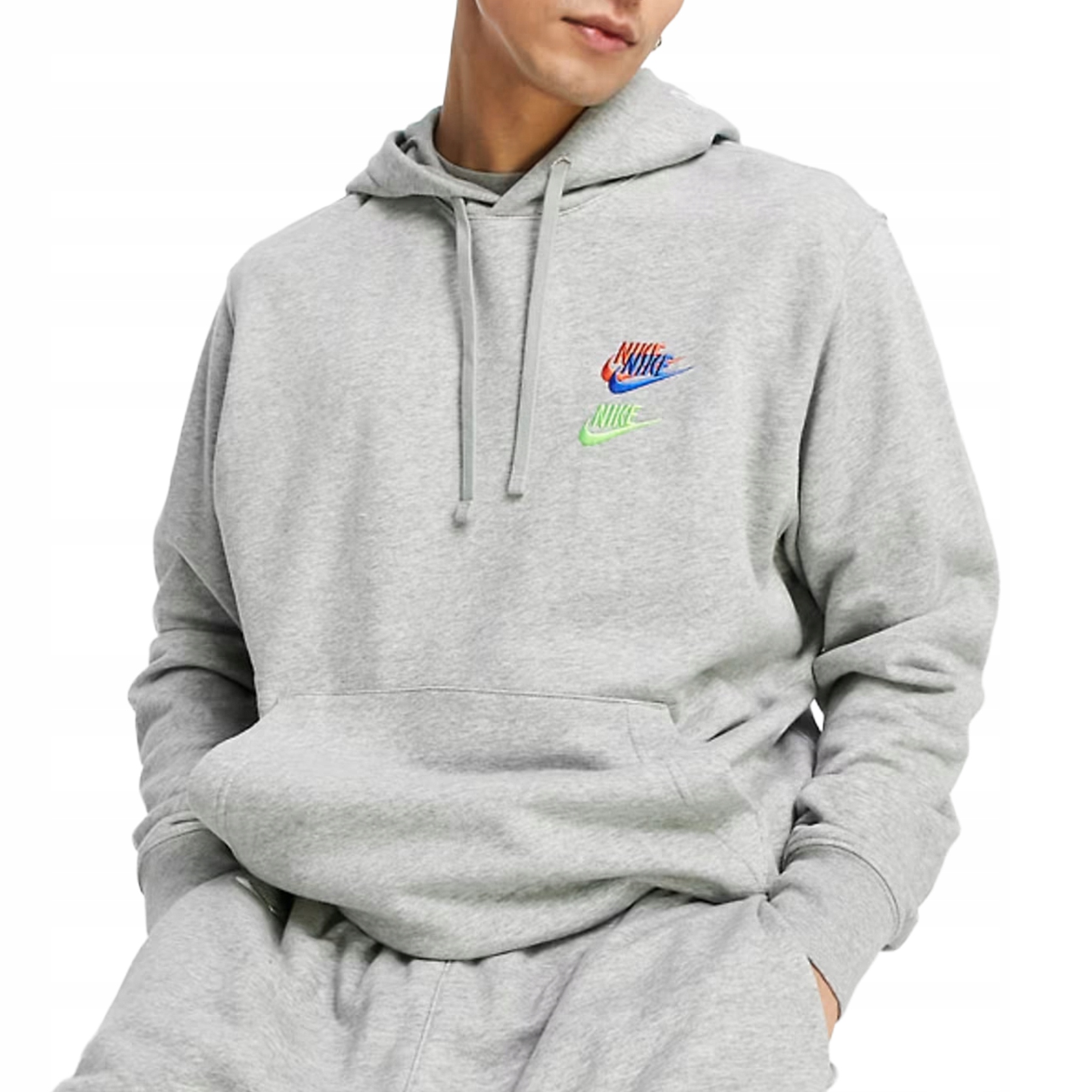 Nike pánská mikina šedá klokanka s kapucí klasická DD4666-063 M