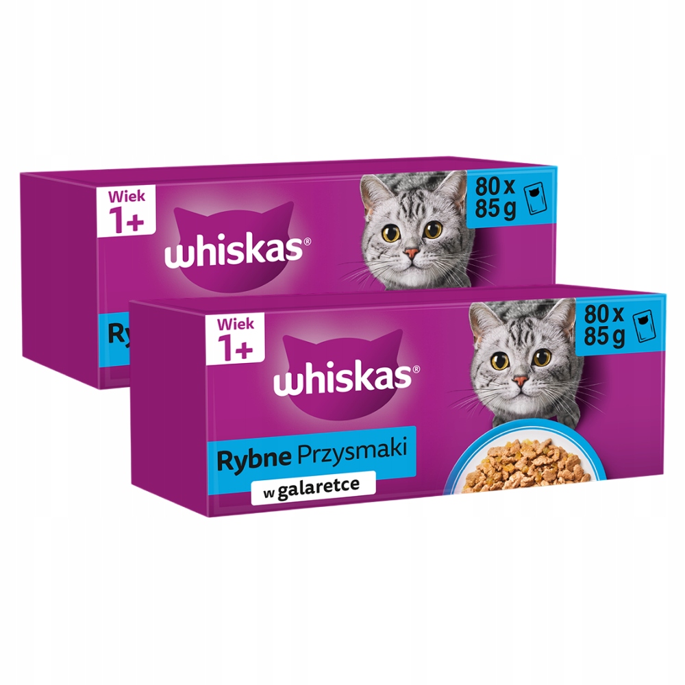 Zestaw 2X Whiskas Rybne Przysmaki W Galaretce Karma Dla Kota, 80X85G