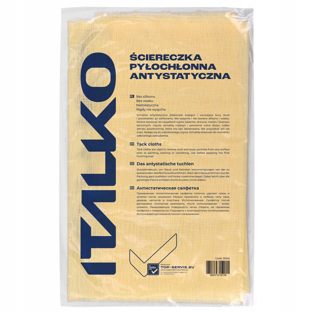 Ściereczka pyłochłonna antystatyczna Italko 50 x 80 cm 1 sztuka