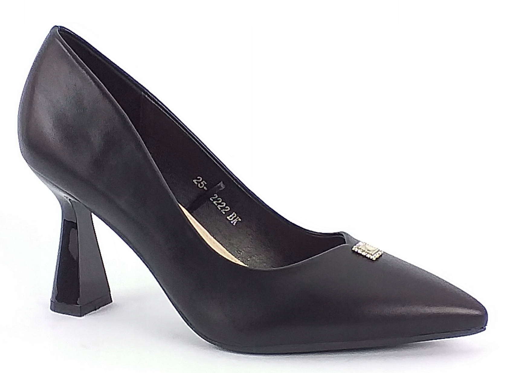 Czółenka Vinceza 62222 Bk Damskie Na Słupku Kieliszek Półbuty Czarne 37