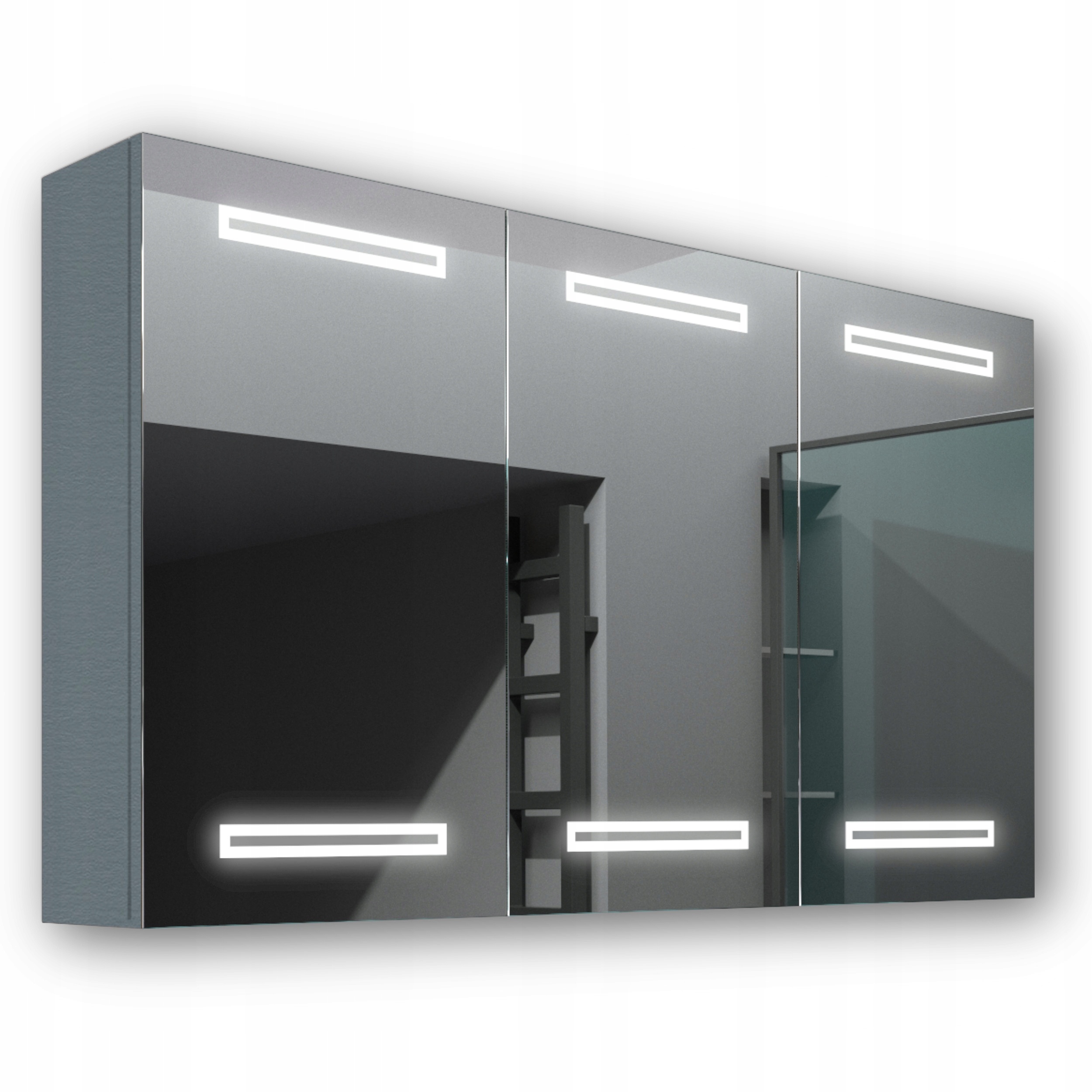 Drevená skrinka 120x70 Led zrkadlo Mars Antracit