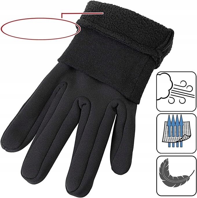 ANTYPOŚLIZGOWE RĘKAWICZKI CIEPŁE LEKKIE ZIMOWE SPORTOWE WIATROSZCZELNE Rozmiar uniwersalny