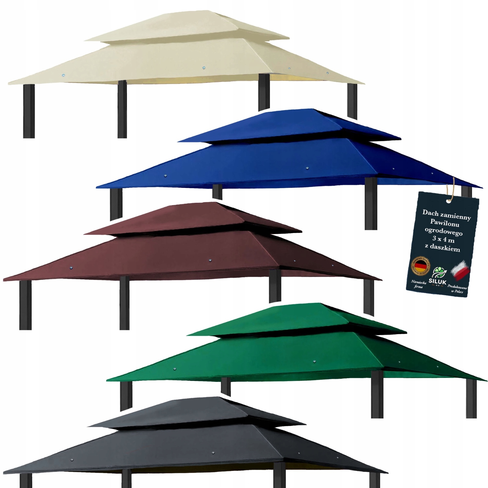 Poszycie Dach Pawilon Ogrodowy 3x4 M7 Bra Jysk model Sankt Hans 3x4