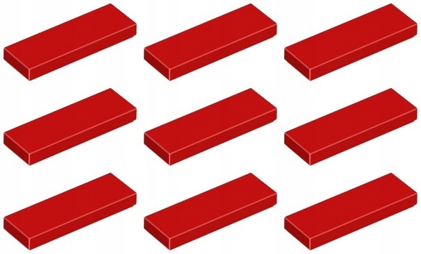 

Lego 63864 Tile Płytka 1x3 czerwona (6g) 9 szt