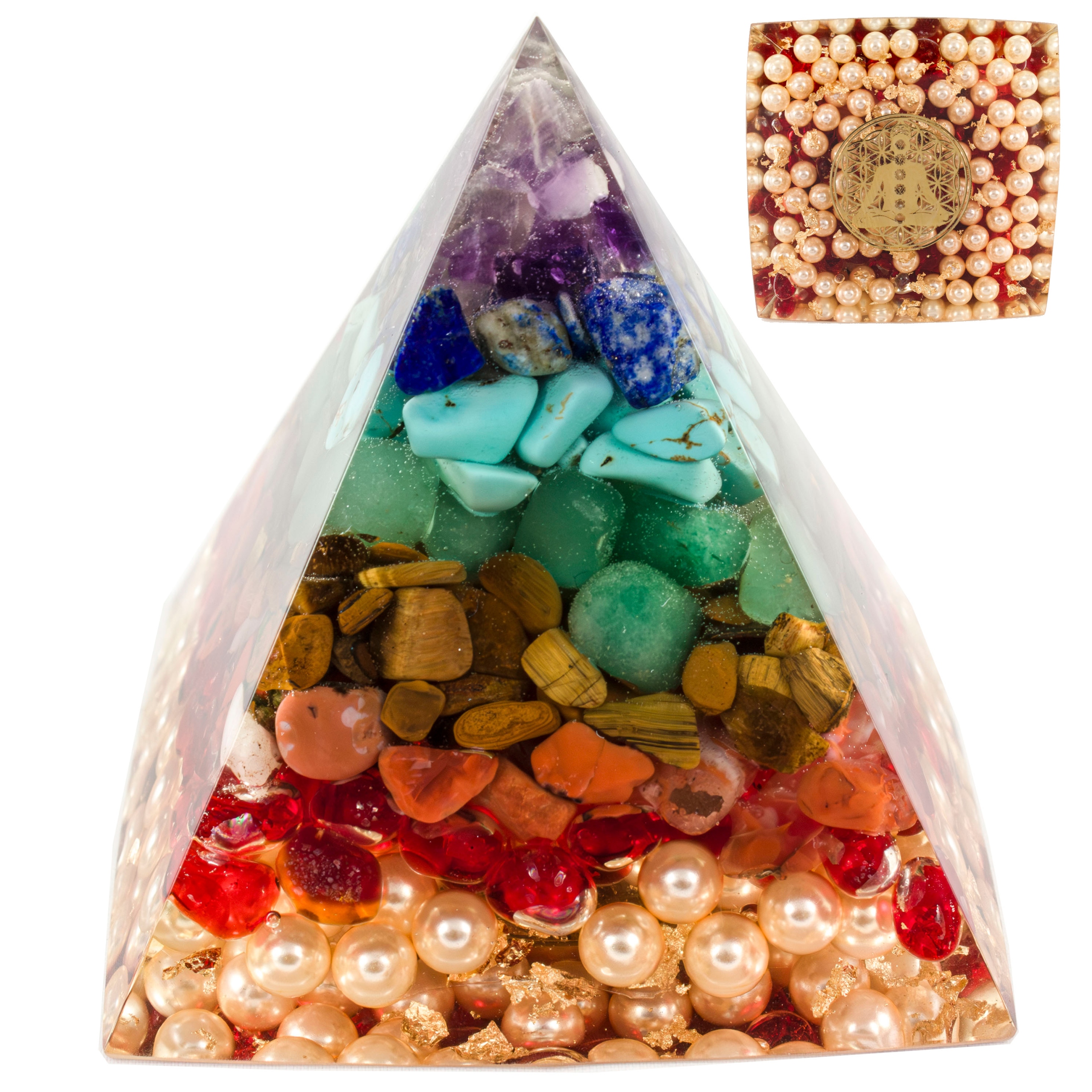 Piramidka Orgonit Ametyst Lazuryt Awenturyn Turkus Kreatywność Harmonia 6cm