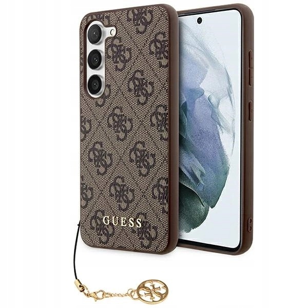Etui Guess 4G Charms Collection na Samsung Galaxy A35 brązowe